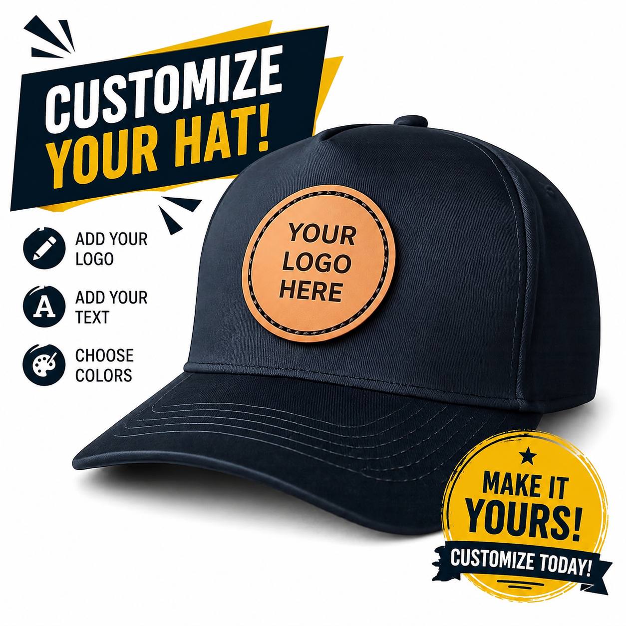 *CUSTOM* LEATHER PATCH HAT